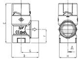 (kw) Podłączenie Wymiary Waga netto Wlot Wylot C D E F G (g) ALTH-952325 1,5 0,9 115 3/4" 3/4" 69 47 31 23,5 30,5 135 44,10 ALTH-952326 2,5