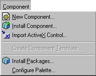 26 Borland C++Builder 5. Ćwiczenia praktyczne Rys. 1.21. 30. Menu Component New Component... Wywołanie zakładki New Component, pomocnej w utworzeniu własnego komponentu. Install Component.