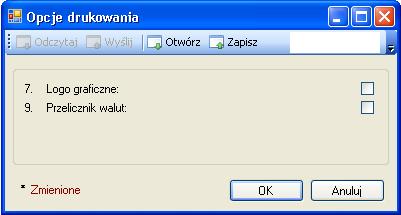 3.6. Programowanie opcji drukowania Aby wejść do programowania opcji drukowania należy wejść w 19.Flagi drukowania pozycji. (w punkcie 2.