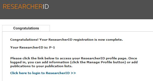 Po naciśnięciu przycisku Submit na ekranie wyświetli się komunikat: Your ResearcherID invitation is on its way to mail@mail.com. Please check your inbox. Thank you for your interest in ResearcherID.