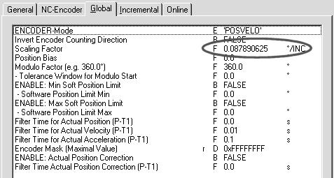 Motion-Control poprzez EtherCAT Przykład TwinCAT I 7 Parametryzacja enkodera Jako enkoder (pod "Axis x_enc") definiowany jest "CANopen DS42" parametryzowany w następujący sposób ( poniższy