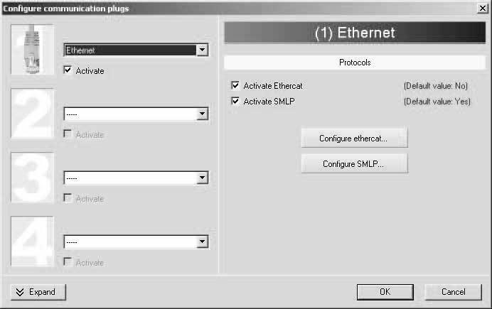 I Użytkowanie MOVITOOLS MotionStudio przez EtherCAT 8 Konfiguracja serwera komunikacyjnego SEW 8.