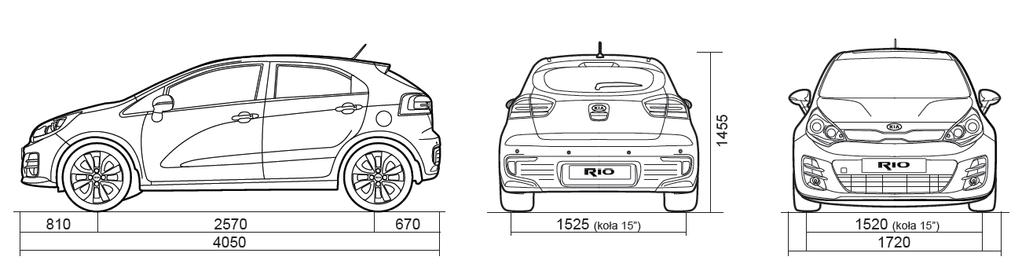 NOWA KIA RIO Silnik i zawieszenie Rodzaj silnika Typ skrzyni biegów Typ napędu Pojemność skokowa [cm 3 ] Maksymalna moc [KM] Maksymalny moment obrotowy [Nm] Przód Tył Liczba cylindrów Osiągi i dane