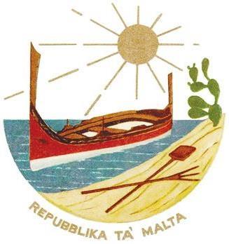 Tradycyjna łódż maltańska Quasi-herb Republiki Malty z 1975 r.