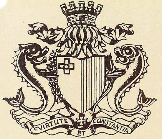 lwem. Flaga generał-gubernatora Malty z koroną Edwarda Herb wielki Malty występuje w jeszcze jednej formie, a mianowicie w postaci ideogramu postaci