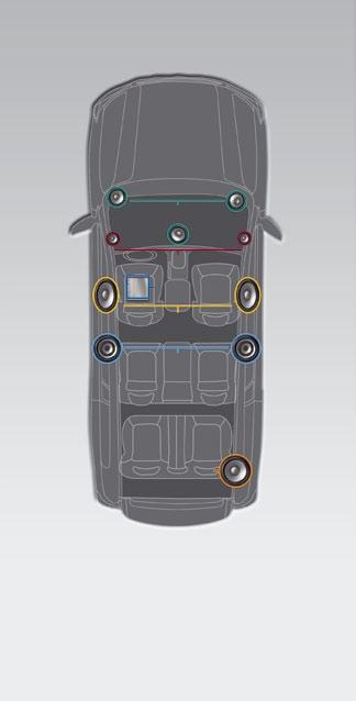 Dane techniczne Głośniki Przedni centralny: głośnik średniotonowy z podwójnym magnesem neodymowym i metalową matrycą 1 x 80 mm Land Cruiser V8 Fantastyczna jazda z fantastycznym nagłośnieniem to