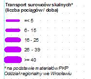 SUROWCÓW SKALNYCH W WOJEWÓDZTWIE DOLNOŚLĄSKIM Narzędzie Buforowanie (ArcToolbox) 4 strefy buforowe: 1km, 2km, 3km,