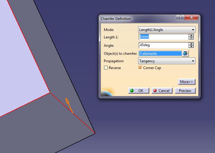 Part Design CATIA V5-6R2015 Chamfer rozszerzenie funkcjonalności;