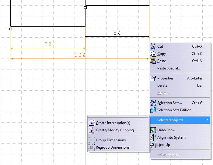 Drafting CATIA V5-6R2015 Dimension constrain rozszerzona