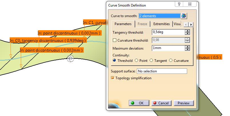 Generative Shape Design CATIA V5-6R2016 Curve Smooth rozszerzenie funkcjonalności; Do