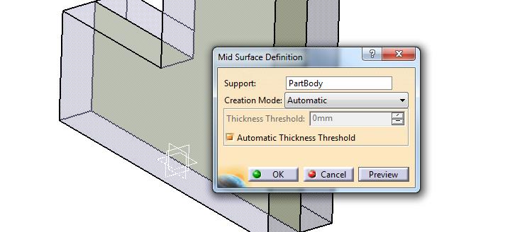 Generative Shape Design CATIA V5-6R2016 Mid Surface rozszerzenie funkcjonalności; Podczas tworzenia powierzchni