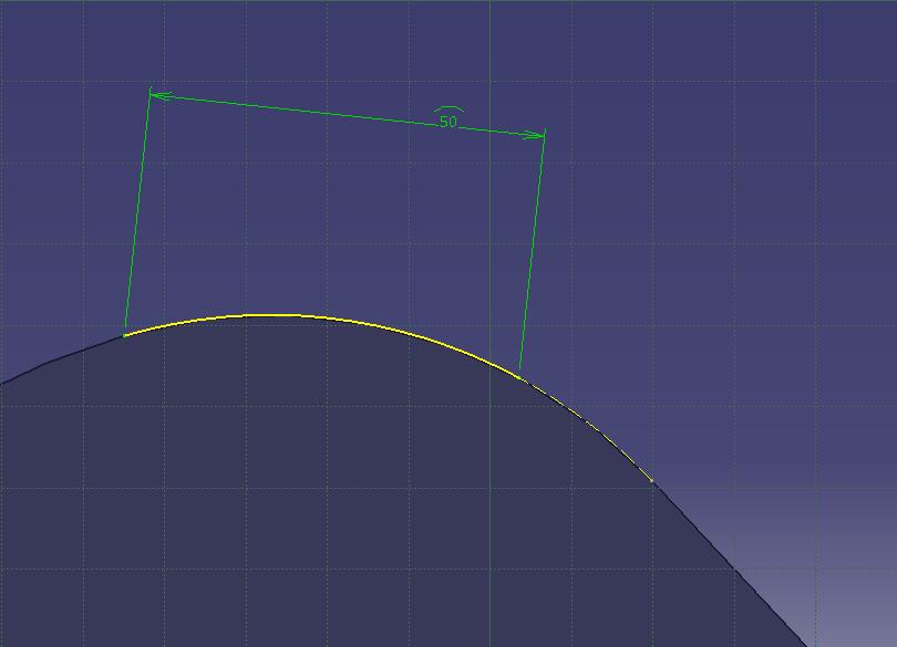 Sketcher CATIA V5-6R2015 Curvilinear distance constrain on projected arcs rozszerzenie funkcjonalności;