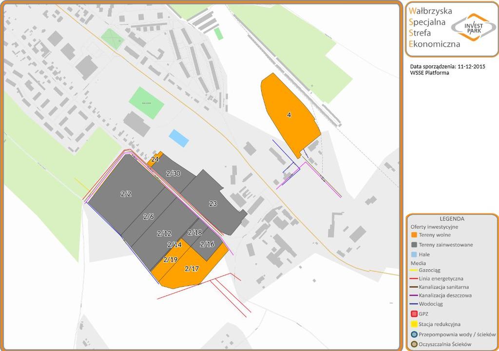 Załącznik nr 2 - Aktualny etap rozwoju Podstrefy wa Ruda z istniejącą i planowaną infrastrukturę techniczną.