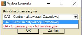 Logowanie - komórka niewidoczna Jeżeli pracownik widnieje w kilku komórkach w tym w