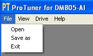 programu ProTuner Wyświetla zapisane błędy Drive Information Wyświetla informacje o sterowniku Connect to Drive Łączy komputer ze sterownikiem Current Loop Tuning Ustawia i testuje parametry Kp i Ki