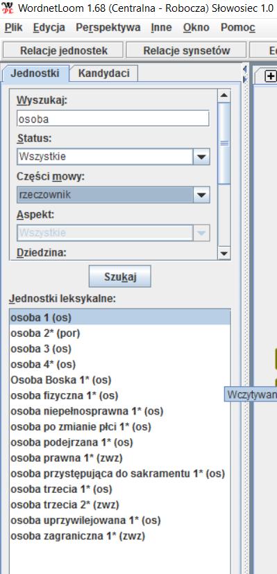 Wyszukiwanie jednostek panel wyszukiwania osoba 1 (os) 1.