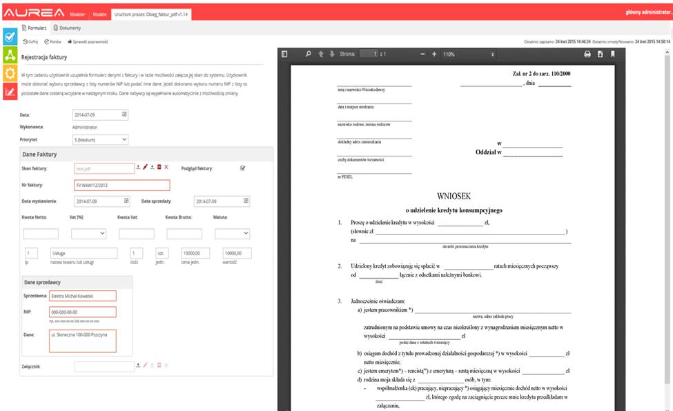 dokumentów (Bar-Code, QR-code, RFID) Generowanie dokumentów według