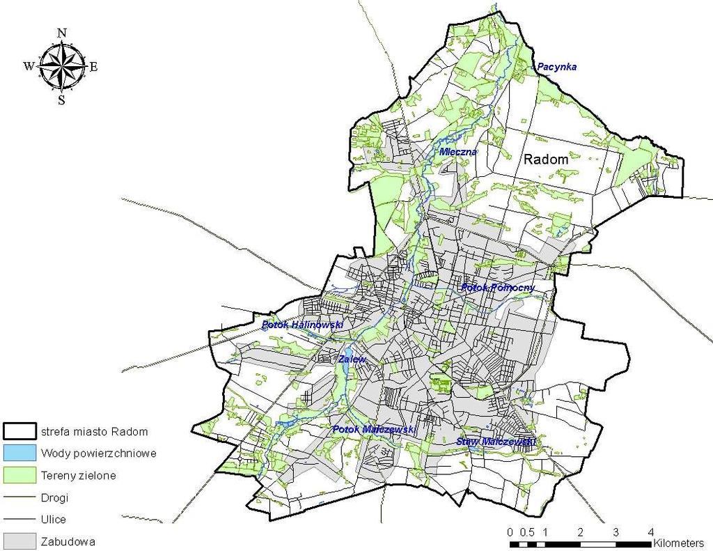 Rysunek 17 Strefa - miasto Radom Tabela 46 Liczba ludności w strefie miasto Radom Ogółem Kobiety Mężczyźni Strefa miasto Radom osób osób % osób % miasto Radom 226 377 118 254 52.2 108 123 47.