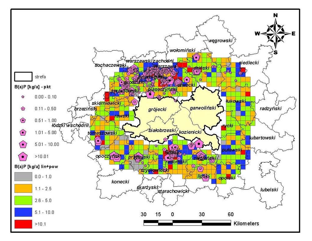 Rysunek 26 Emisja powierzchniowa, liniowa oraz punktowa