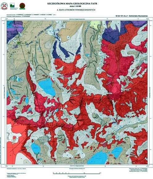 Szczegółowa mapa geologiczna Tatr 1:10 000 Mapa seryjna, opracowywana we współpracy z geologami słowackimi na