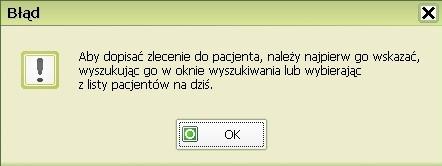 Funkcjonalność dla wyszukanego pacjenta Aby przejść do kolejnych opcji modułu pielęgniarki, należy kliknąć