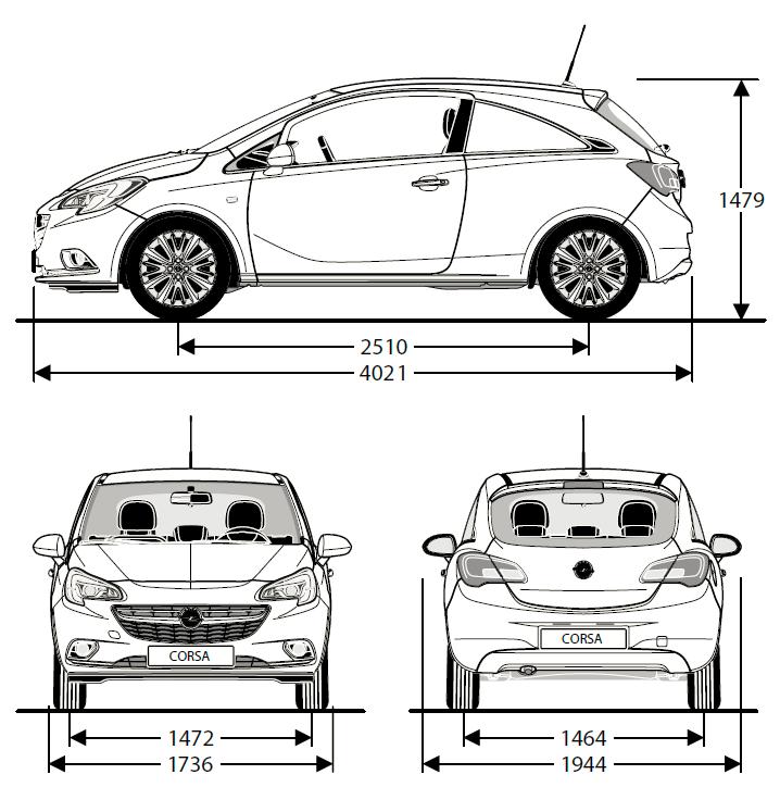 CORSA VAN 3D DMC: 1575-1665 kg