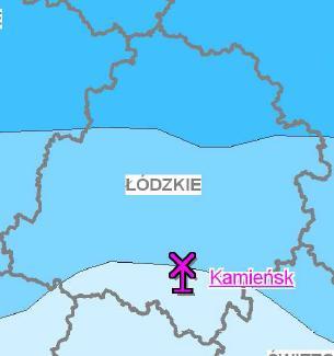 5.1 Energia wiatru Na rysunku 5-4 przedstawiono zasoby energii wiatrowej na terenie województwa łódzkiego. Pokazano potencjał energii na wysokości 18 m n.p.t. Wysokość ta jest charakterystyczna dla masztów siłowni wiatrowych o małych mocach do kilkudziesięciu kilowatów.