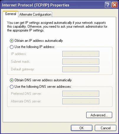 Wybierz Uzyskaj adres IP automatycznie (jeśli ruter lub punkt dostępowy pracuje jako serwer DHCP). Wybierz Uzyskaj adres serwera DNS automatycznie.