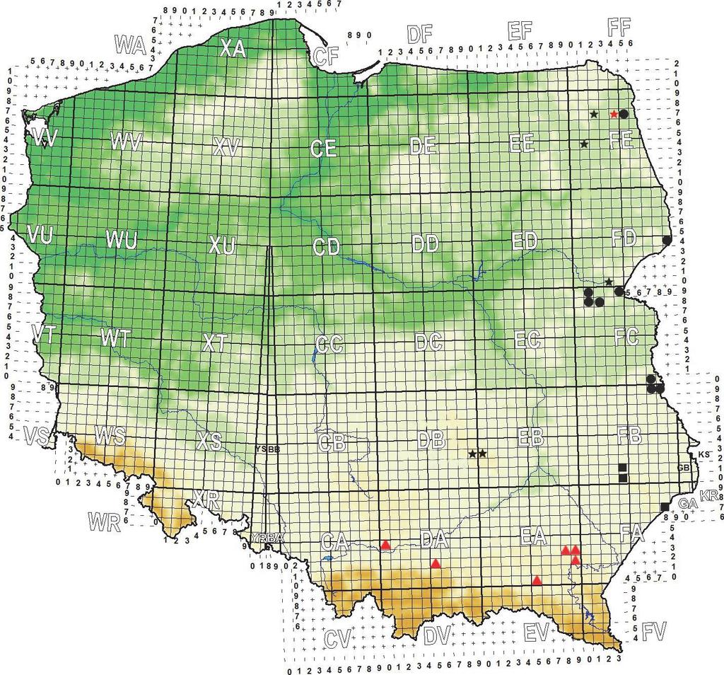 Xylomoia graminea in Poland 143 discovered sites in Równina Augustowska and Kotlina Biebrzańska (European Biodiversity Survey 2008, Nowacki & Frackiel 2010) testified only to a minor westward