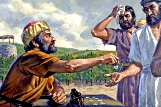 W ten sposób został zaproszony do winnicy Pańskiej współukrzyżowany z Jezusem bandyta, tzw. dobry łotr. Chrystus Pan wezwał go w ostatniej godzinie jego życia.