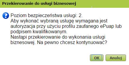 [18/33] epuap Gdy pojawi się żądana usługa wybieramy polecenie Przejdź do usługi, znajdujące się na dole ekranu. Rysunek 41.