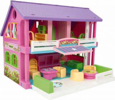 40. Domek dla lalek - Play Hause ; domek dla lalek domek, meble, ruchome drzwi, okna, schody