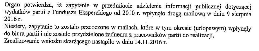 Ponadto w odpowiedzi na skargę wskazano, że nie udostępniono całości informacji.