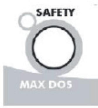 Programowanie maksymalnej dawki alarmowej SAFETY KEY (Max Dos) Ten klucz jest używany, aby wprowadzić maksymalny czas dawkowania.