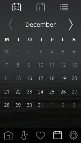 Kalendarz (ciąg dalszy) Konfiguracja programu daty i kalendarza Przejdź do kalendarza i wybierz odpowiednią datę.