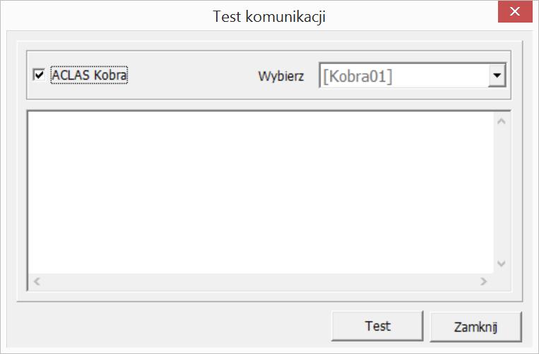 Należy wcześniej wybrać kasę, z którą chcemy testować komunikację. 6.5.