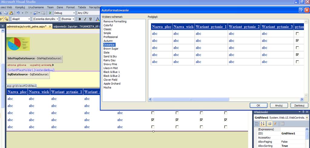 GridView oraz