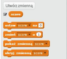 nazywamy ją score Po utworzeniu