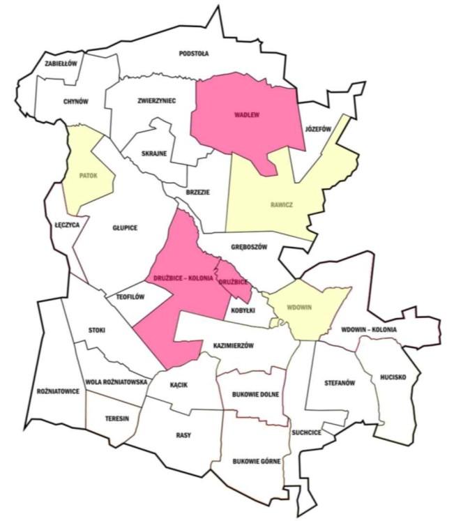 Łęczyca 0 Zabiełłów 0 Patok 1 Zwierzyniec 0 Podstoła 0 *wskaźniki wyliczone według danych Urzędu Gminy w Drużbicach, stan na dzień 31.01.2017r. Rysunek 9.
