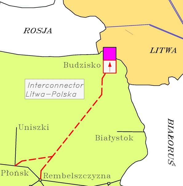 Olecko, Ostrołęka Parametry techniczne: Ciśnienie robocze gazociągu do 84 bar; Średnica gazociągu 600 mm, orientacyjna długość ok.