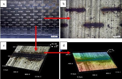 rozrządu z czopem teksturowanym laserowo (mikrozasobniki smarne w kształcie czasz) Widok tekstury w kształcie