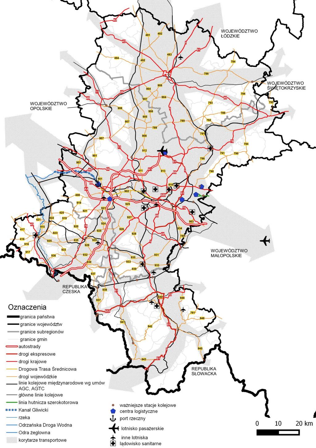 Mapa 19. System transportowy.