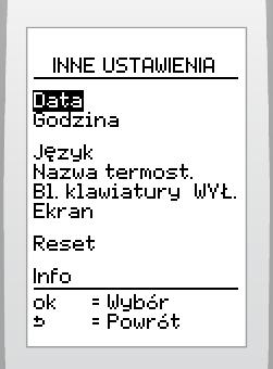 Wynk na głównym ekrane: Jeżel tryb wakacyjny jest włączony, możlwe jest: 7.11.1 Ustawene aktualnej daty wybrać na ekrane > nne ustawena > data 7.10.