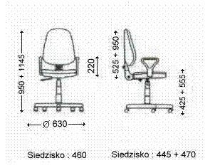 555 mm Siedzisko tkanina materiałowa regulacja siły sprężystości szerokość 460 mm 5. Regał o wymiarach min.