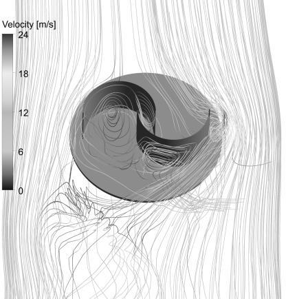 Distribution of the velocity in stationary frame for different angular positions of the Classical Savonius rotor Na Rys.