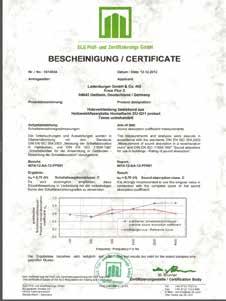 ... ale kontrola lepsza. Posiadamy certyfikat Powierzchnia StudioLine Plus absorbuje 70 % dźwięku, tworząc zdrowy klimat pomieszczenia przy równoczesnej oszczędności energii.