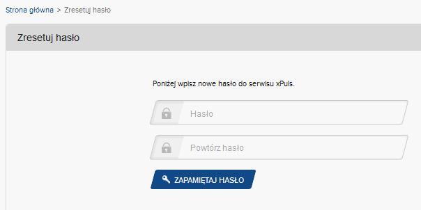 Zapomniane hasło W kolejnym oknie użytkownik wpisuje NOWE hasło wraz z jego ponownym