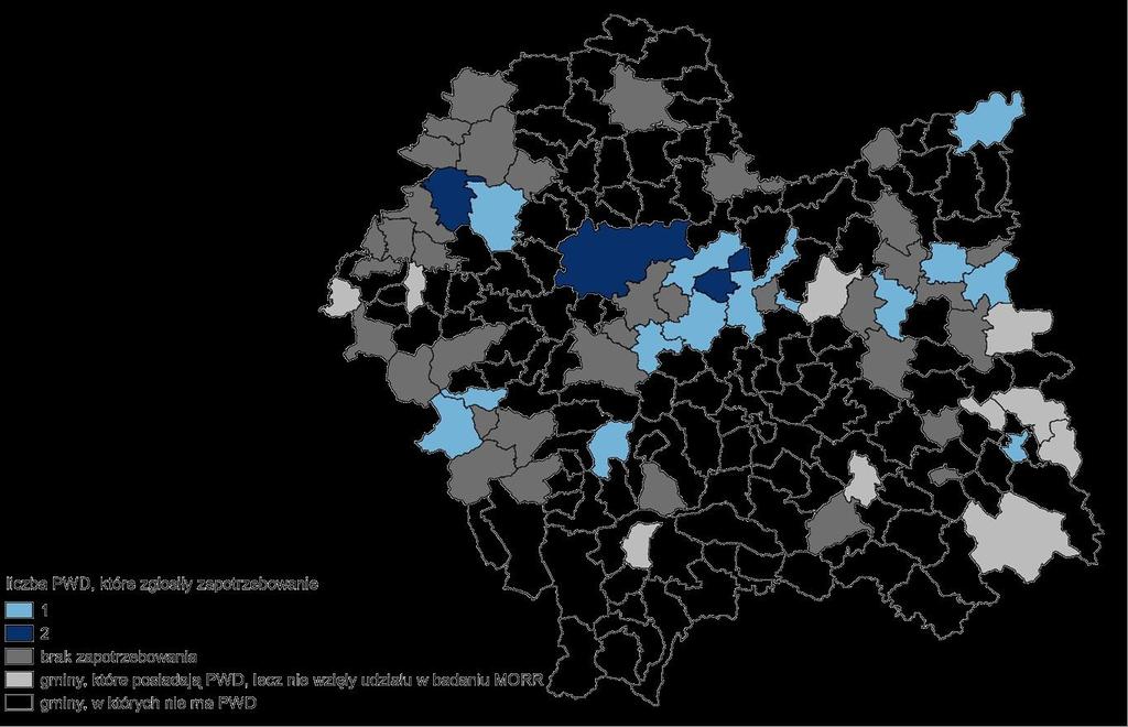 Zapotrzebowanie na nowe PWD (2) Dla blisko połowy (48,3%) placówek nie istnieje potrzeba utworzenia kolejnej PWD na ich terenie, a