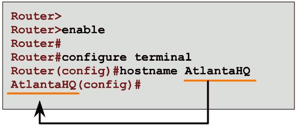 14 2. Wdrażanie podstawowej konfiguracji 2.1. Nazwy urządzeń W znaku zachęty CLI występuje nazwa hosta.