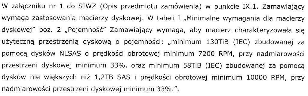 wymagania Załącznika nr 1 do SIWZ. Pytanie 70. Odpowiedź 70.